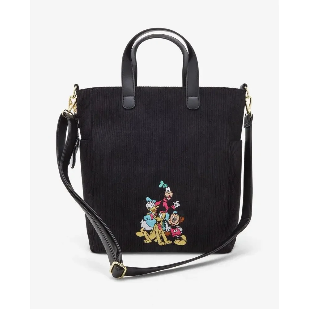 Loungefly Disney Mickey & Friends Peeking Pocket Corduroy Tote/Crossbody NWT